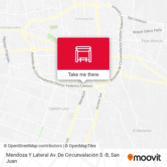 Mapa de Mendoza Y Lateral Av. De Circunvalación S -B