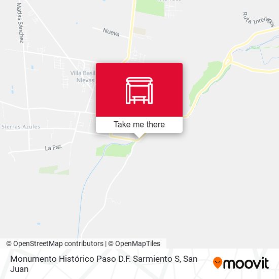 Mapa de Monumento Histórico Paso D.F. Sarmiento S