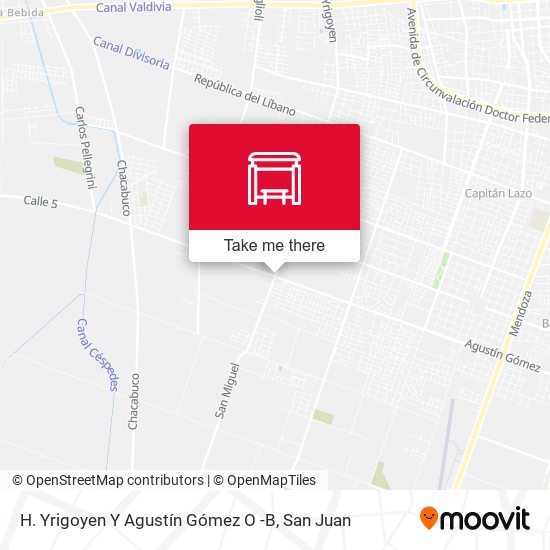H. Yrigoyen Y Agustín Gómez O -B map
