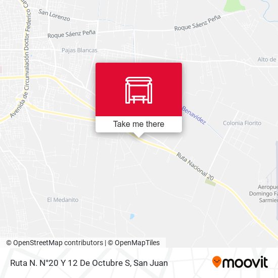 Mapa de Ruta N. N°20 Y 12 De Octubre S