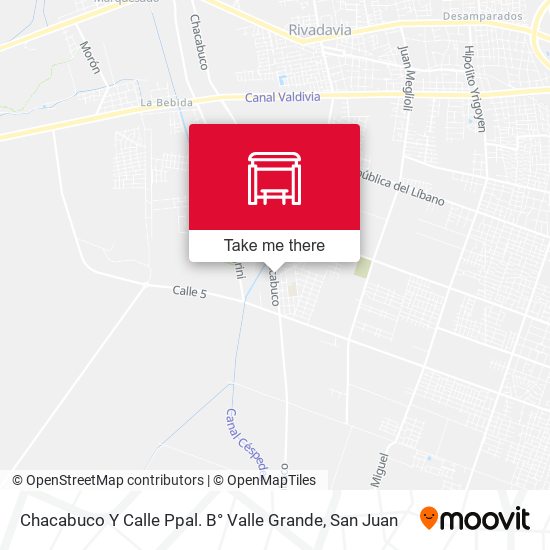 Mapa de Chacabuco Y Calle Ppal. B° Valle Grande