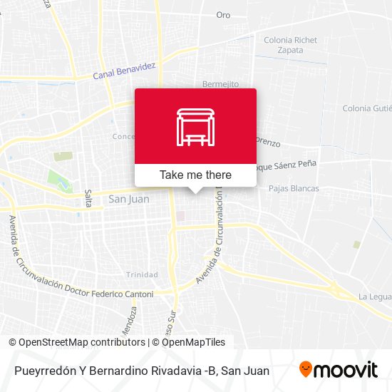 Pueyrredón Y Bernardino Rivadavia -B map