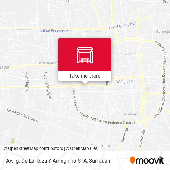 Av. Ig. De La Roza Y Ameghino S -A map