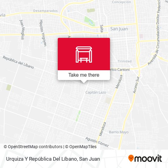 Urquiza Y República Del Líbano map