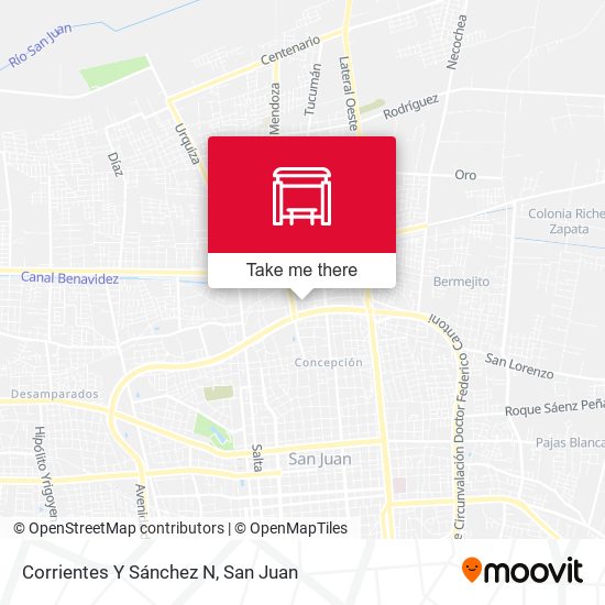 Corrientes Y Sánchez N map