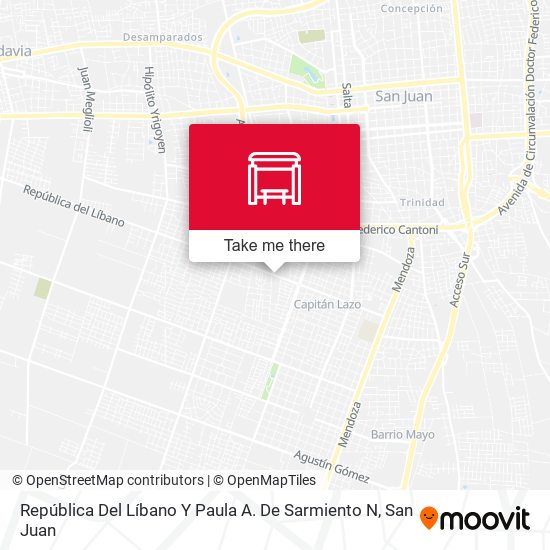 República Del Líbano Y Paula A. De Sarmiento N map