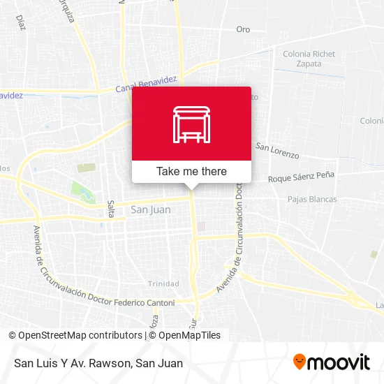 Mapa de San Luis Y Av. Rawson