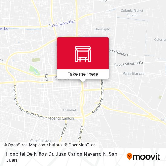 Mapa de Hospital De Niños Dr. Juan Carlos Navarro N