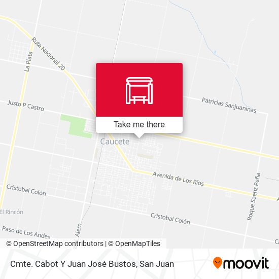 Cmte. Cabot Y Juan José Bustos map