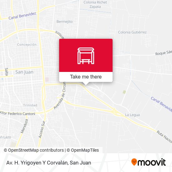 Av. H. Yrigoyen Y Corvalán map