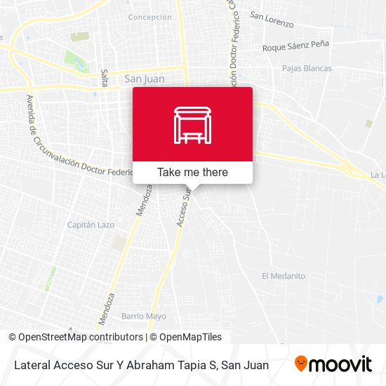 Lateral Acceso Sur Y Abraham Tapia S map