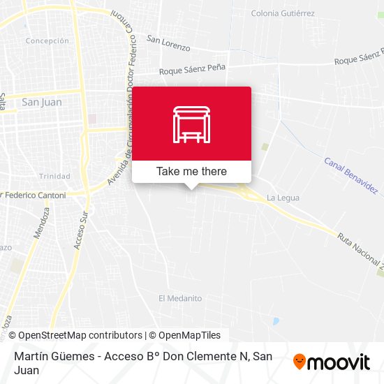 Martín Güemes - Acceso Bº Don Clemente N map