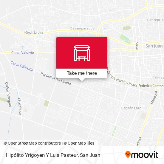 Hipólito Yrigoyen Y Luis Pasteur map