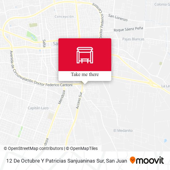 Mapa de 12 De Octubre Y Patricias Sanjuaninas Sur