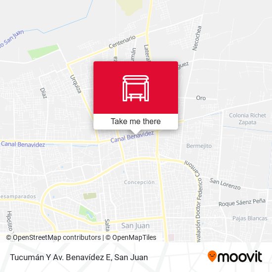 Mapa de Tucumán Y Av. Benavídez E