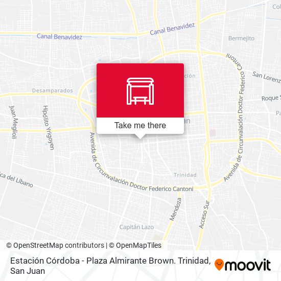 Estación Córdoba - Plaza Almirante Brown. Trinidad map
