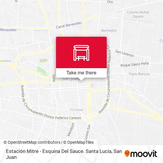 Mapa de Estación Mitre - Esquina Del Sauce. Santa Lucía