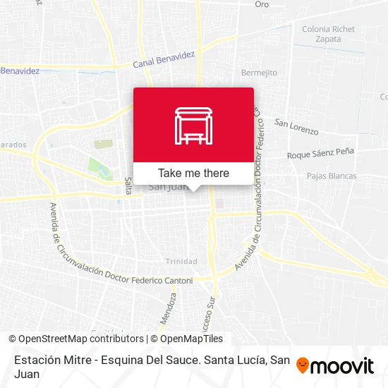 Mapa de Estación Mitre - Esquina Del Sauce. Santa Lucía