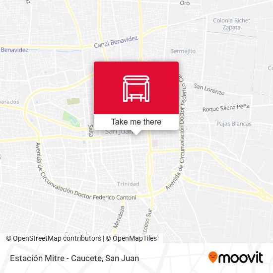 Estación Mitre - Caucete map