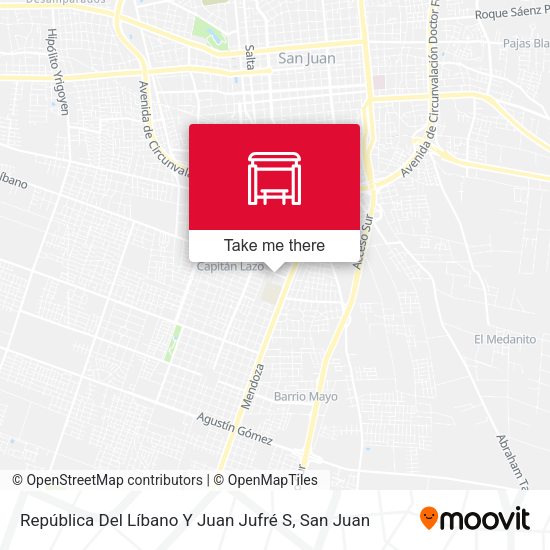 República Del Líbano Y Juan Jufré S map