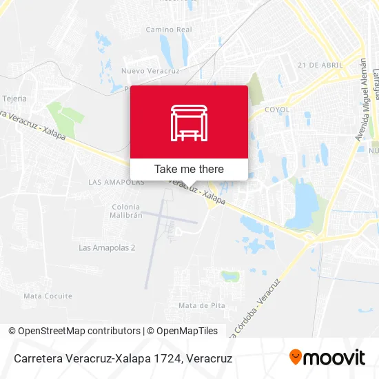 Mapa de Carretera Veracruz-Xalapa 1724