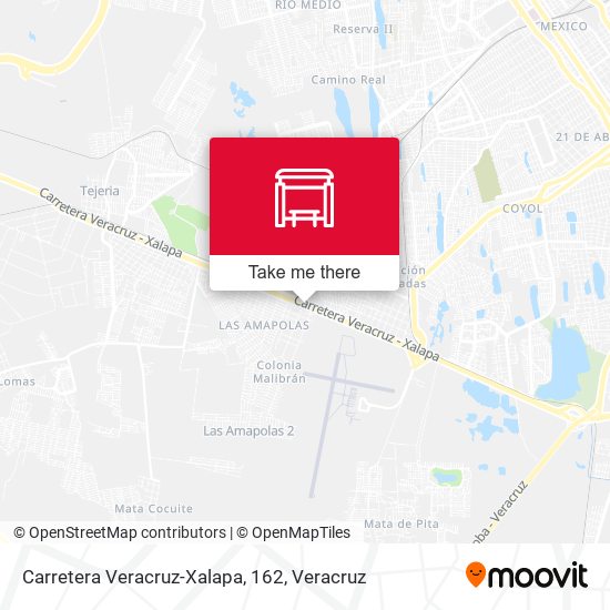 Carretera Veracruz-Xalapa, 162 map