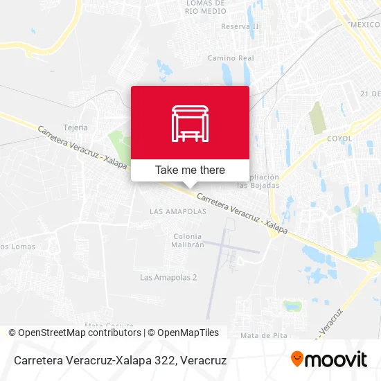 Mapa de Carretera Veracruz-Xalapa 322