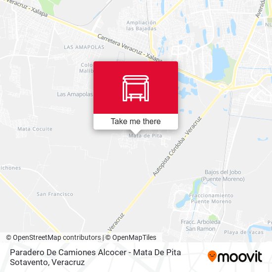 Mapa de Paradero De Camiones Alcocer - Mata De Pita Sotavento
