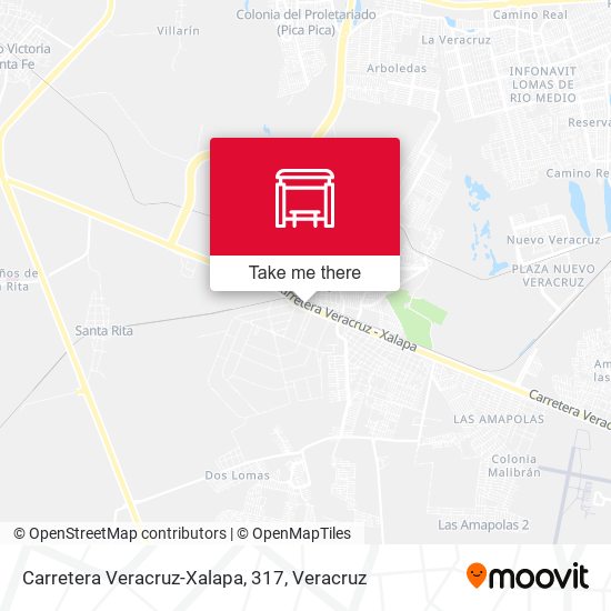 Mapa de Carretera Veracruz-Xalapa, 317