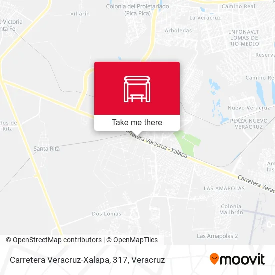 Mapa de Carretera Veracruz-Xalapa, 317