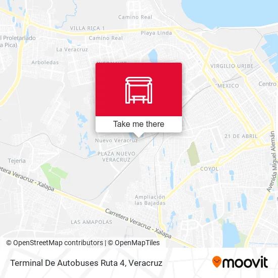 Mapa de Terminal De Autobuses Ruta 4