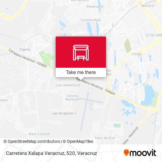 Carretera Xalapa Veracruz, 520 map