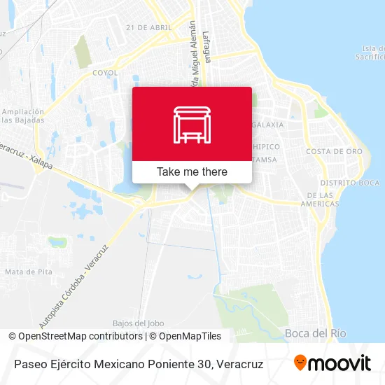 Mapa de Paseo Ejército Mexicano Poniente 30