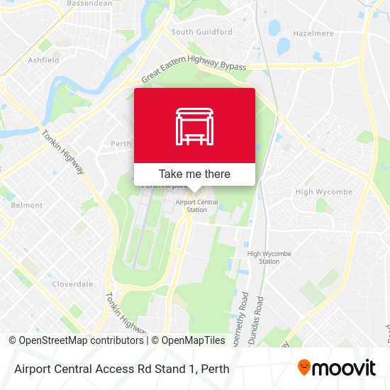 Airport Central Access Rd Stand 1 map