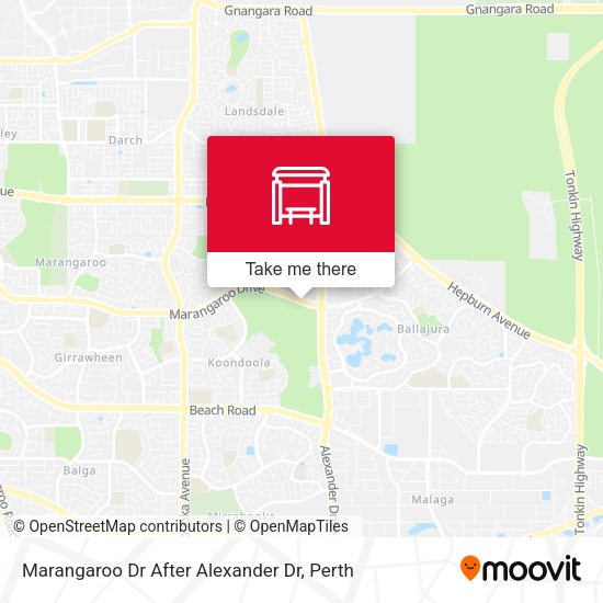 Marangaroo Dr After Alexander Dr map