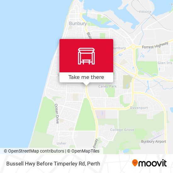 Bussell Hwy Before Timperley Rd map