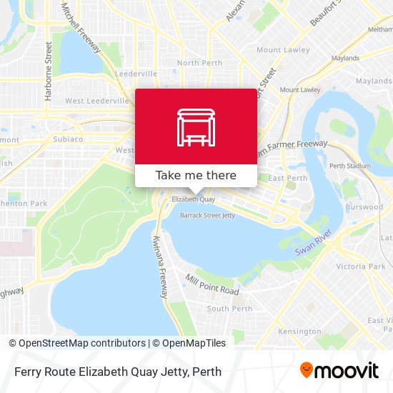 Ferry Route Elizabeth Quay Jetty map