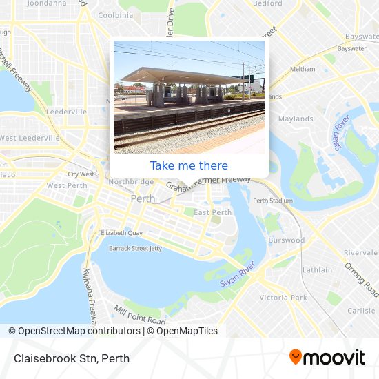 Claisebrook Stn map