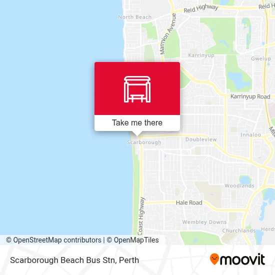 Mapa Scarborough Beach Bus Stn