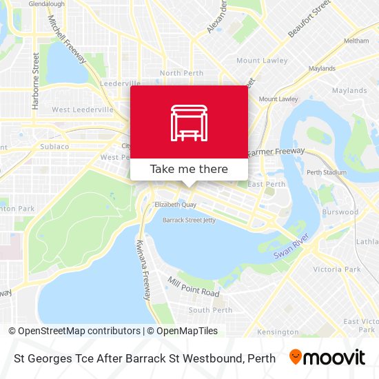 Mapa St Georges Tce After Barrack St Westbound