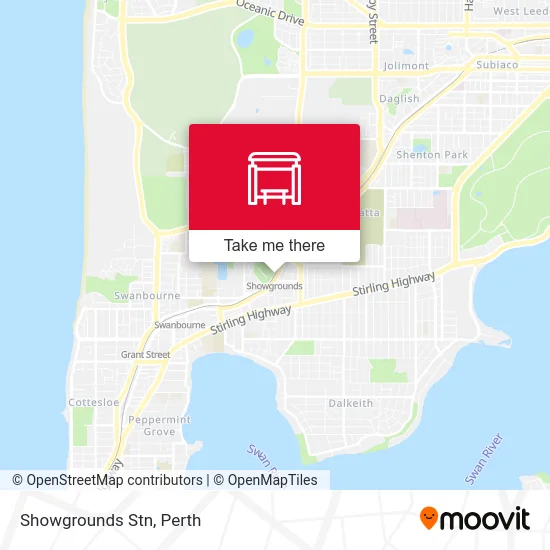 Mapa Showgrounds Stn