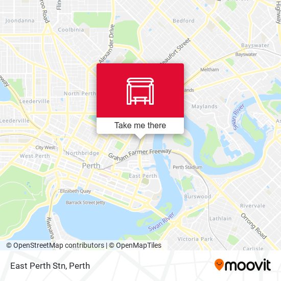 Mapa East Perth Stn