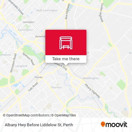 Albany Hwy Before Liddelow St map