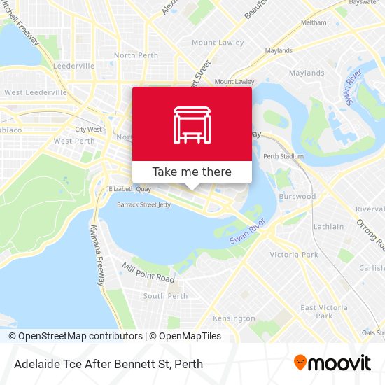 Adelaide Tce After Bennett St map