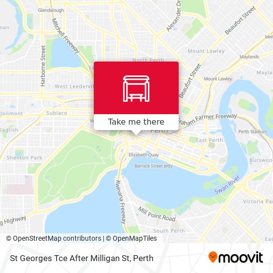 Mapa St Georges Tce After Milligan St