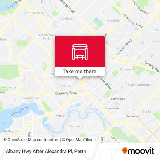 Albany Hwy After Alexandra Pl map