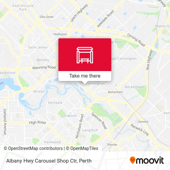 Mapa Albany Hwy Carousel Shop Ctr