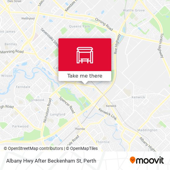 Albany Hwy After Beckenham St map