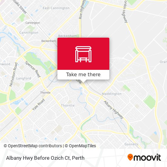 Albany Hwy Before Ozich Ct map