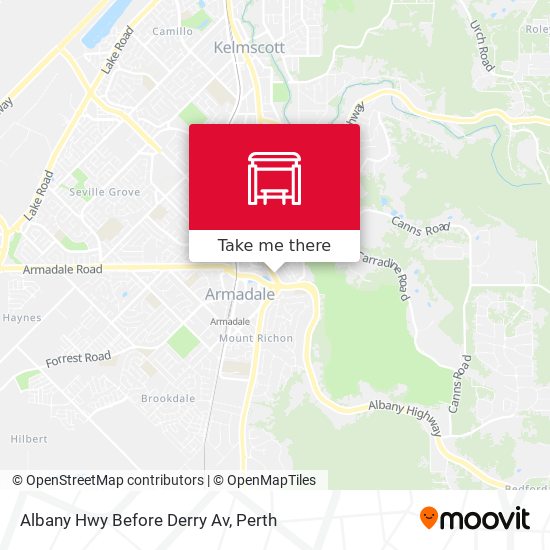 Albany Hwy Before Derry Av map